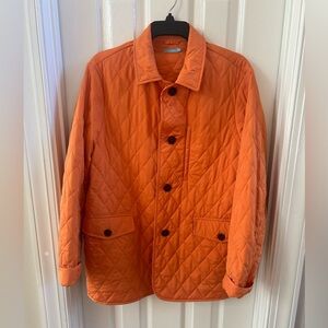 J. McLaughlin Vibrant Orange Quilted Barn Jacket